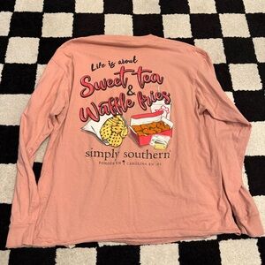 Simply Southern Chick fil a Theme Long Sleeve T Shirt Size Large
